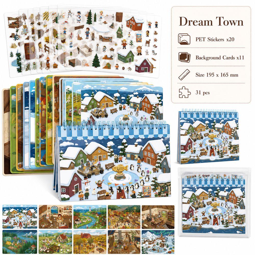 Kawaii Design 3D Scenery Stickers Spiral Bound Miniature Scene Sticker  Journal Supplies