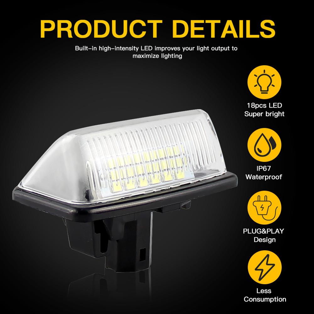 LED License Plate Lights for Toyota Corolla E11 ZZE12 NDE12 ZDE12 1997-2001 Number Plate Lamps Bulb Automotive Accessories