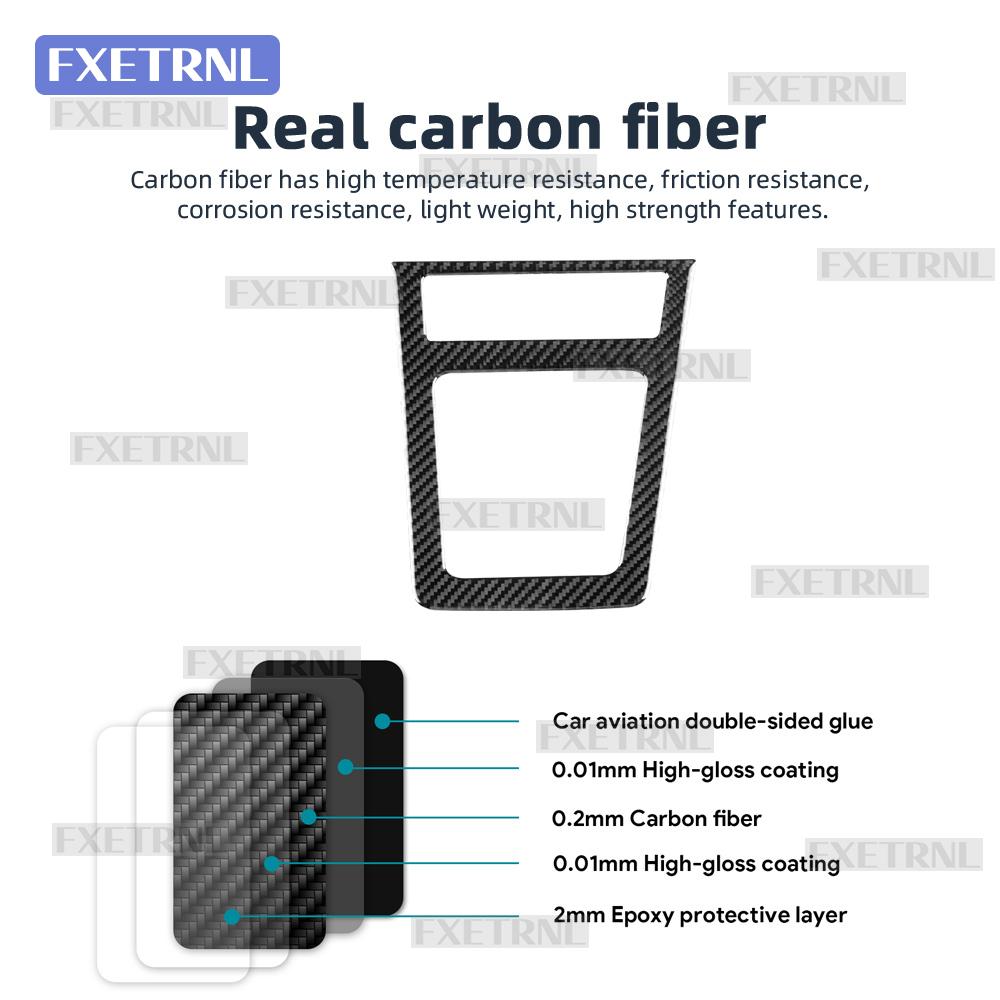 Real Soft Carbon Fiber Sticker for Skoda Octavia MK3 5E 2015 2016 2017 2018 2019 2020 Car Manual Gear Shift Panel Interior Trim