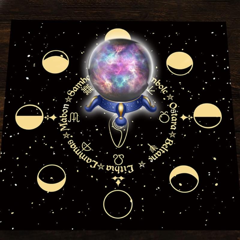 60x60cm Tarot Card Tablecloth Flannel Geometric Figure Divination Altar Cloth Board Game Oracles Card Pad Runes Support