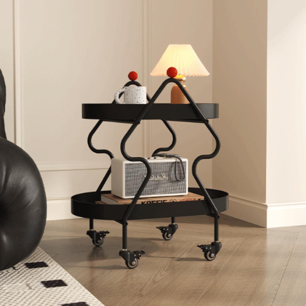 Modern Side Tables Movable Couch Table Center Corner Table Stylish End Table with Storage Versatile Snack Cart for Living Room
