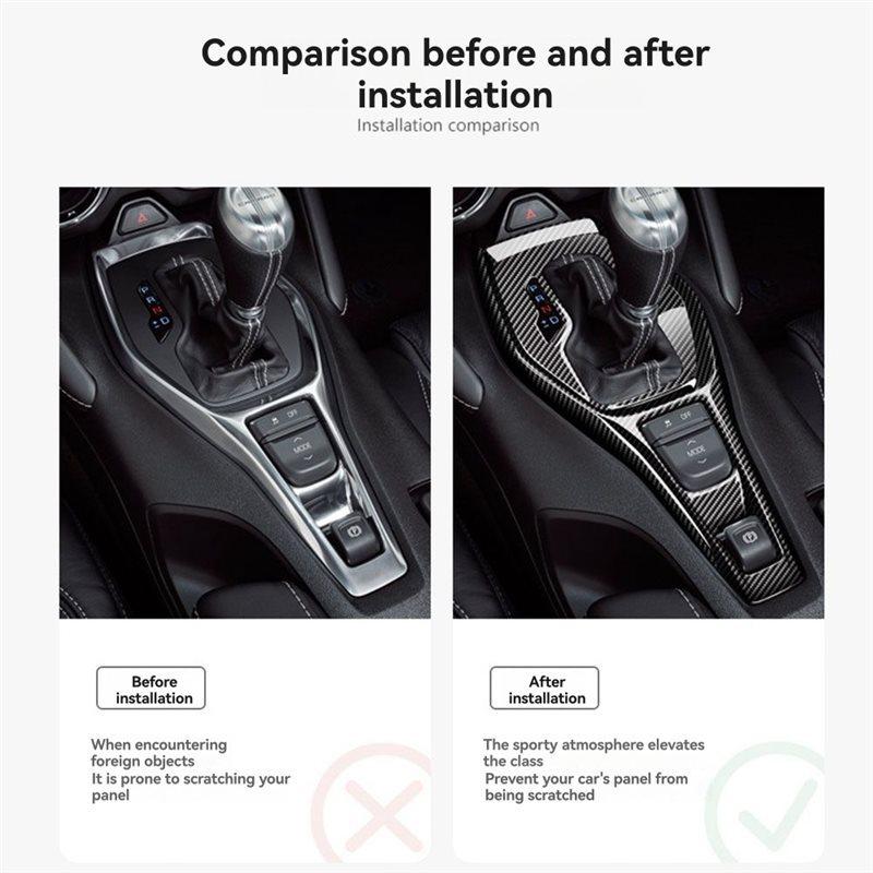 Precise Dry Carbon Fiber Trim Cover For Camaro 2016-2023 Car AT Gear Shift Panel Cover Parts