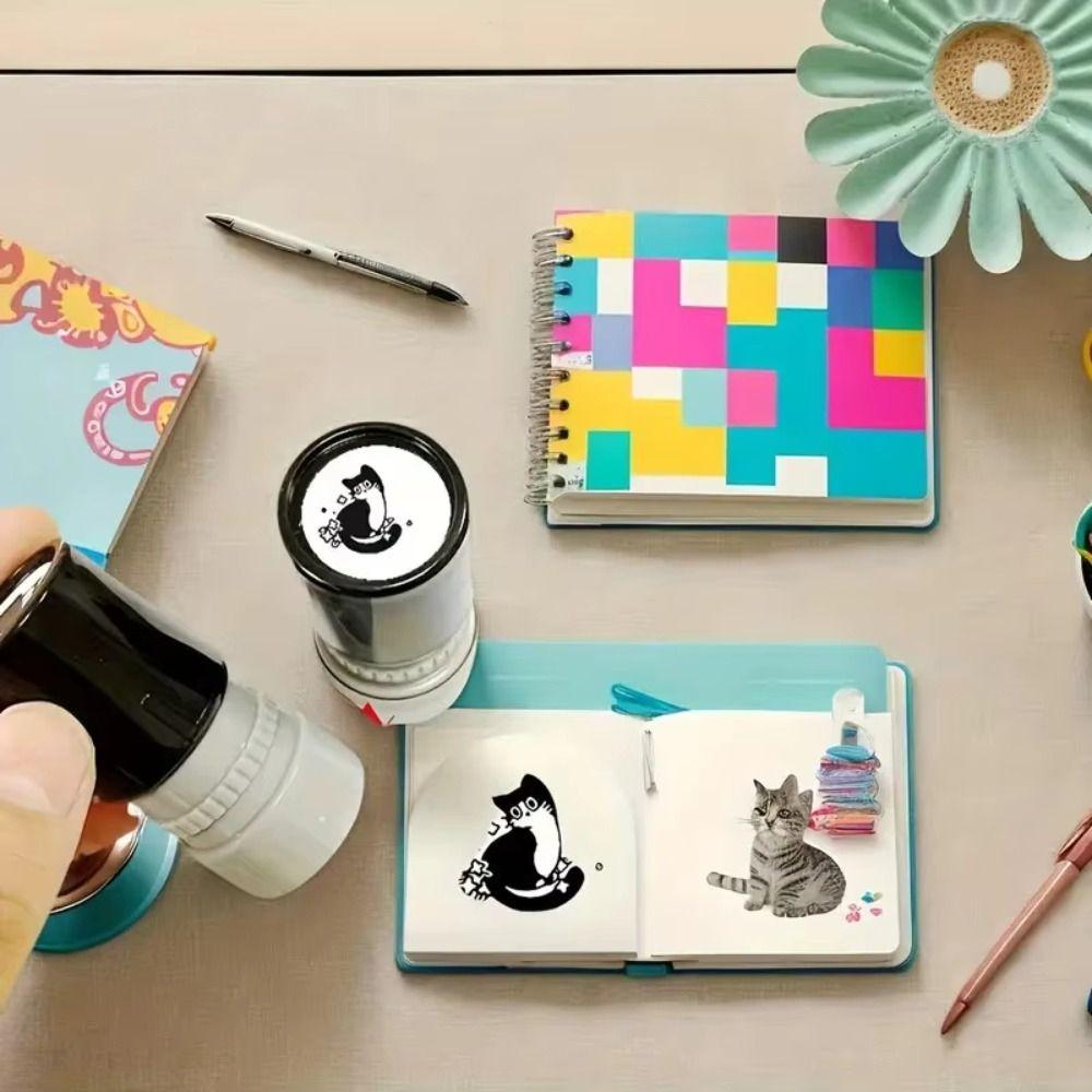 6 Styles Black Cat Stamp Cat Designs Cartoon Stamps Durable Kitten Stamp Scrapbooking