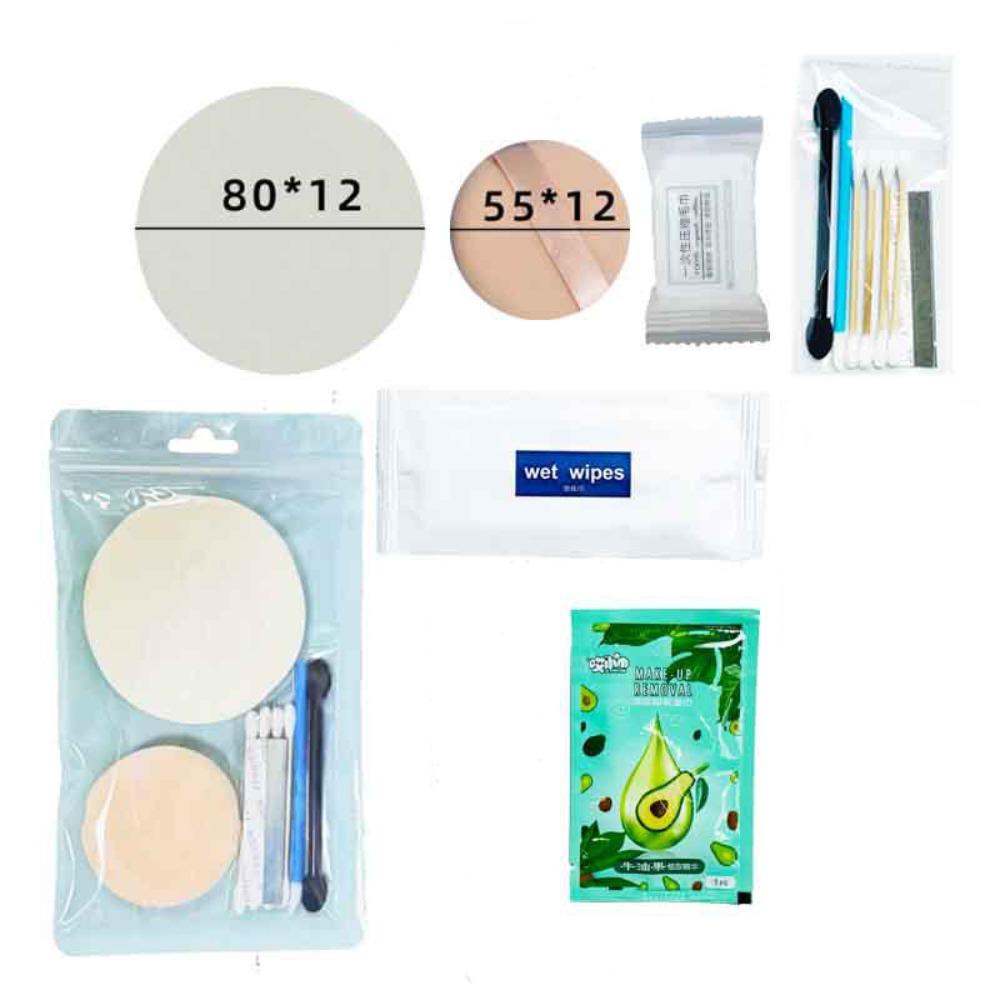 Quick Blending Disposable Makeup Set Soft Dry Wet Use Beauty Tools Makeup Supplies Lip Brushes Powder Puff Kit