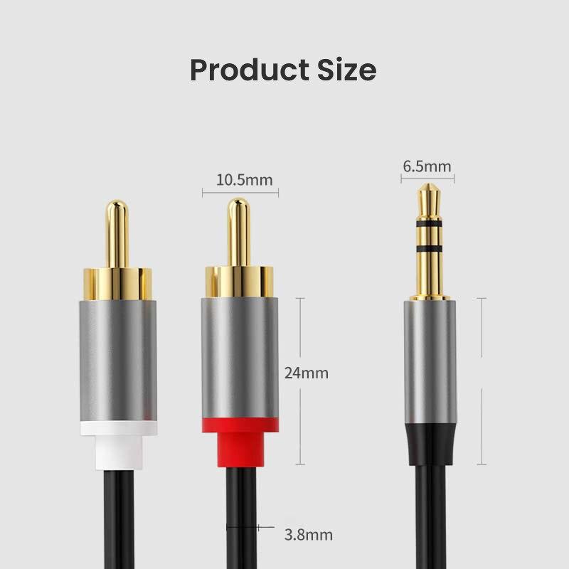3.5mm to RCA Cable 3.5mm Aux to 2 RCA Adapter RCA Audio Cable 24K Gold Plated Male to Male Stereo Aux Cord for Stereo SpeakerGood product