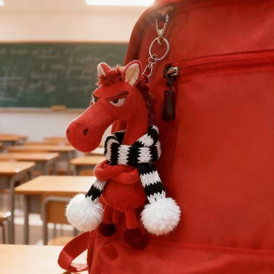 Plush Arrogance Pony Keychain for Women Bag Pendant Decor Cute Plush Horse Car Keychain Party Gift Key Ring Keychain Accessories
