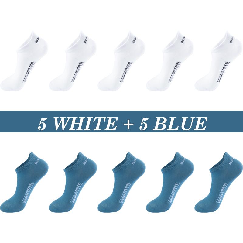 High Quality 10 Pairs Men Socks Breathable Cotton Summer Sports Boat Sock Mesh Casual Athletic Thin Cut Short Sokken Plus Size 37-48
