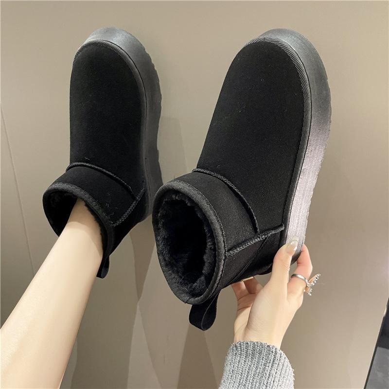 thick-soled short snow boots winter new piled thickened non-slip warm cotton shoes