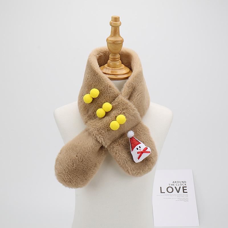 2023 Cute Cartoon Winter Scarf for Children - Korean Style, Warm Christmas Neck Warmer for Elementary School Girls & Boys