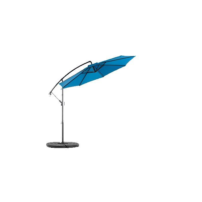 Parasol Extérieur Rectangulaire Double Face De 4,5 M Avec Manivelle (bleu) (sans Pied).