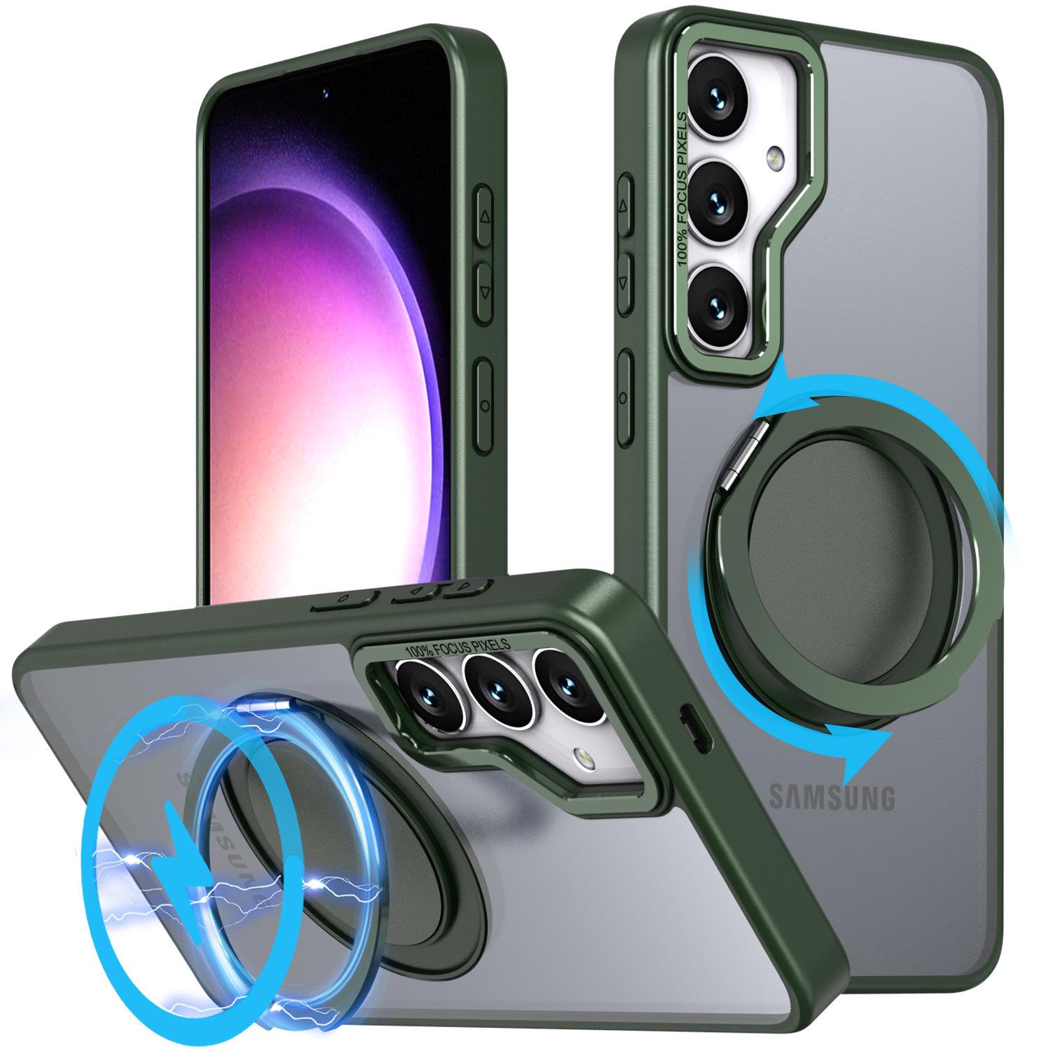Samsung S26 Ultra 360° Rotating Gear Phone Case with Wireless Magnetic Charging. Samsung S24 Plus