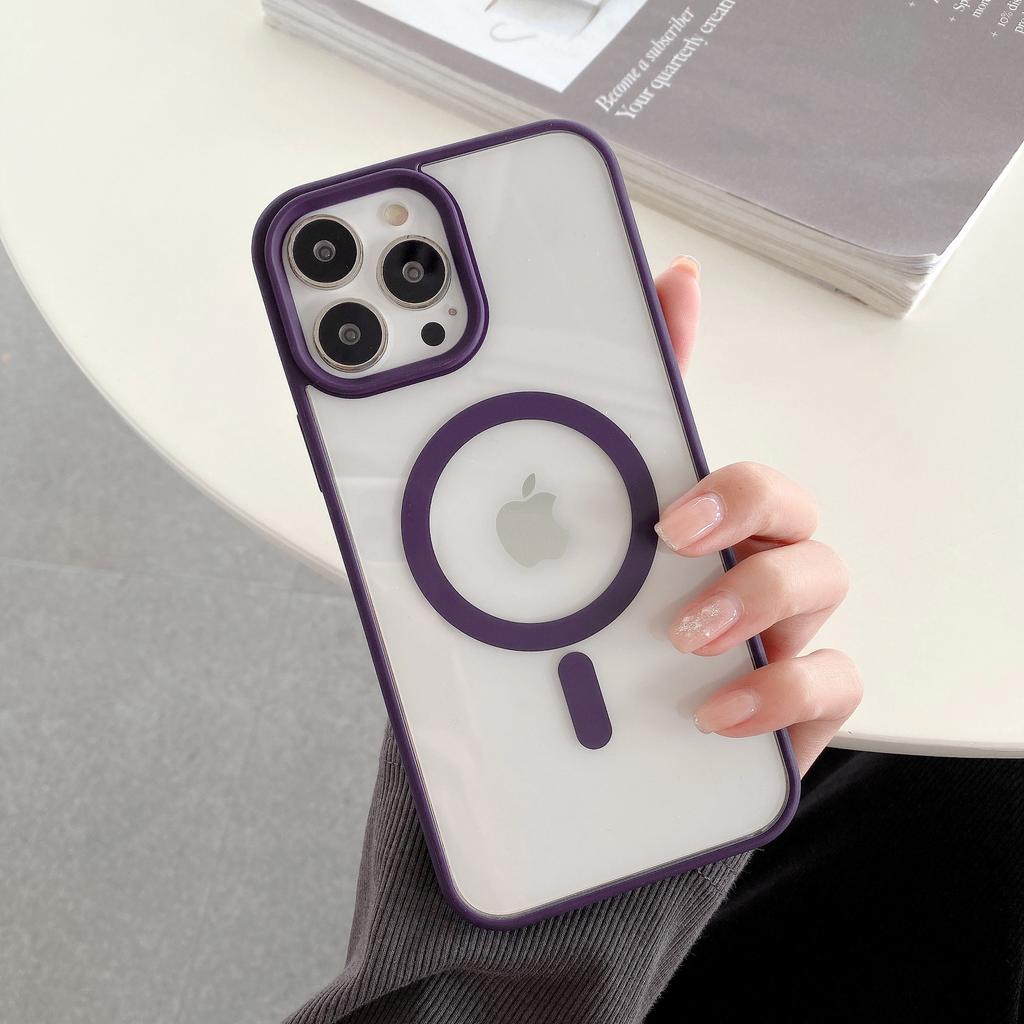 Magsafe Magnetic Wireless Charging Matte Transparent Acryl Hard Case für iPhone 15 14 13 12Pro Max 11 X XR XS 7 8 Plus Cover