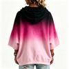 Women's Hooded Print 3/4 Sleeve Loose Fit Sweatshirt for Casual Everyday Wear