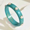 Lightweight Resin Pearl Shell Bracelet Wide Chunky Wrap Wristbands Cuff Bracelet  Women