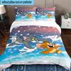 3PCS Cat And Mouse In Flowers 3pcs Bedding,Including 3PCS Duvet Cover And 2pcs Pillowcases Perfect for Christmas,Ideal for Bedroom, Dormitory