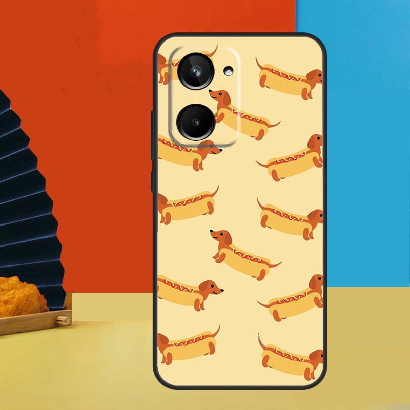 Cartoon Dachshund Sausage Dog For Realme C75 C71 C55 C53 C67 C61 C33 C63 C51 10 11 12 13 14 Pro Plus C65 GT7 15 Pro Case
