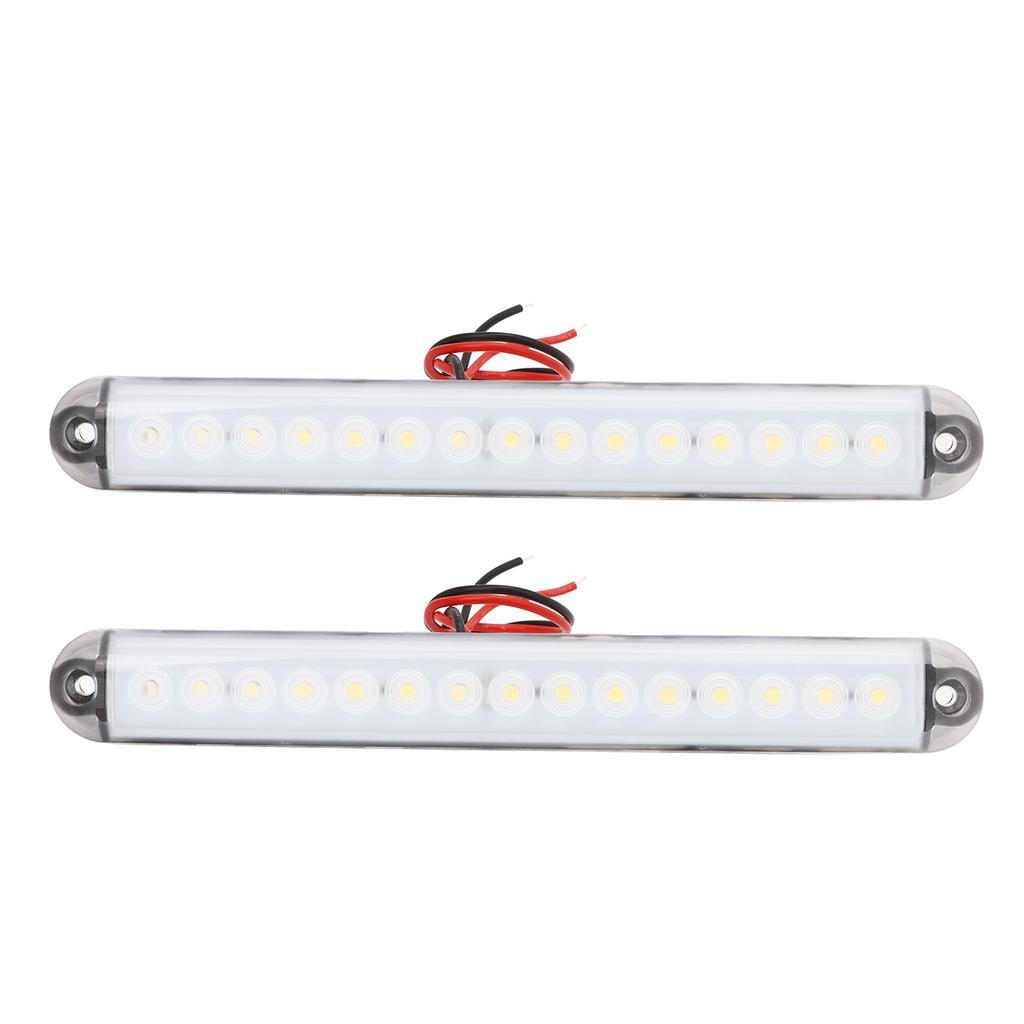 2PCS Car Side Marker Lights IP65 Waterproof 15 LED Crystal Lamp Beads White Light Universal for RVs Ships Yachts