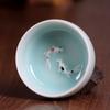 Krakelee Goldfisch Seladon Porzellan Teetassen 60ml zarte Longquan Teetasse Schale gebrauchsfähig Kungfu Chinesische Teetasse Geschenk