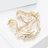 Sleek Horse Design Alloy Brooch Double Color Option Smooth Polished Safety Lapel Pin Everyday Jewelry Piece