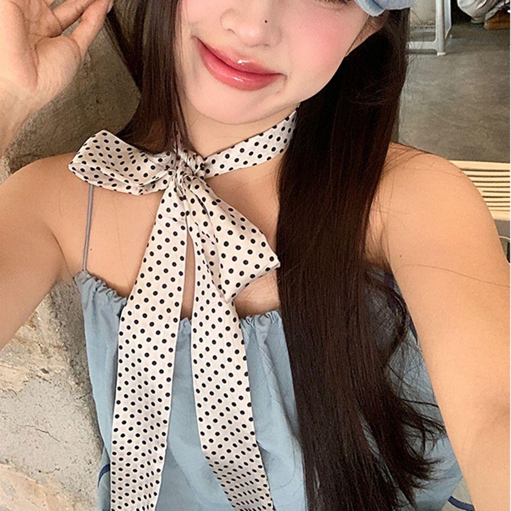 Retro Polka Dot Scarf Printed Long Scarves Luxury Scarf Headband  Wedding