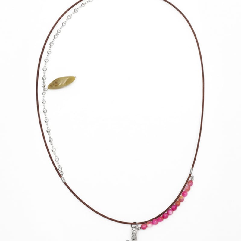 KIMZISU Stone Combi Necklace - Dragon _ BROWN