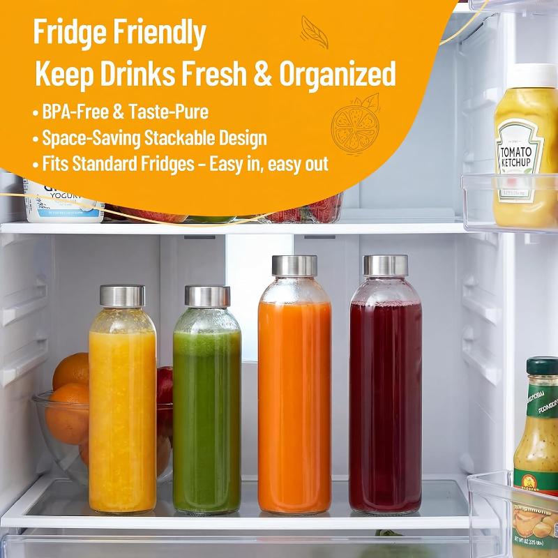 Glass Sports Water Bottle With Lid Leak-Proof And Heat-Resistant 500/750Ml For Travel And Storing Such As Juices Smoothies