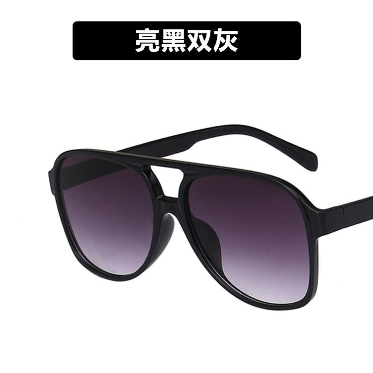 Cross-border European and American retro double beam sunglasses 2022 new trendy ins personalized big frame Internet celebrities same toad sunglasses