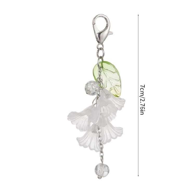 Flower Leaf Keychain Unique Blossom Keyring Fashionable Floral Keychains Jewelry