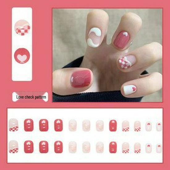 Douyin Trendy Blush False Nails: Pure, Sexy, and Removable Jelly Gel Nail Tips with Whitening Effect