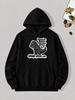 Unisex Hoodie, Casual Daily Wear, Funny Dinosaur Clap Your Oh Graphic Print, Pullover Sweatshirt, Loose Fit Streetwear, Autumn Winter Outdoor, Long Sl