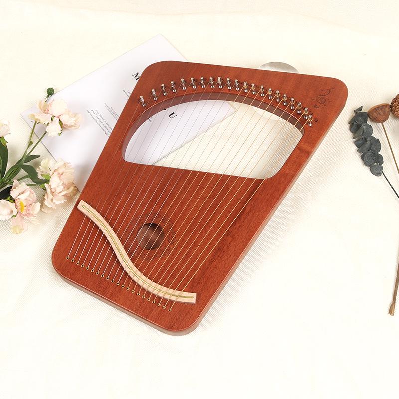 21-String Mahogany Lyre Harp
