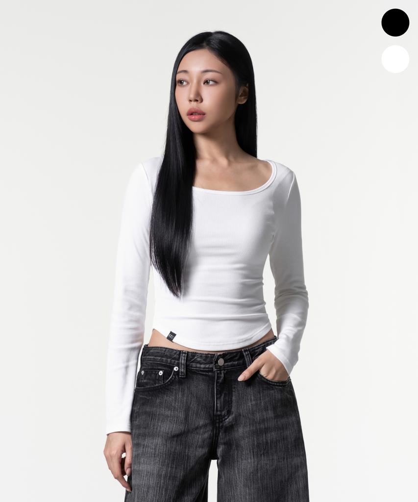 ASCENDER (W) Ribbed Wide Neck Daily Long Sleeve 2 Colors