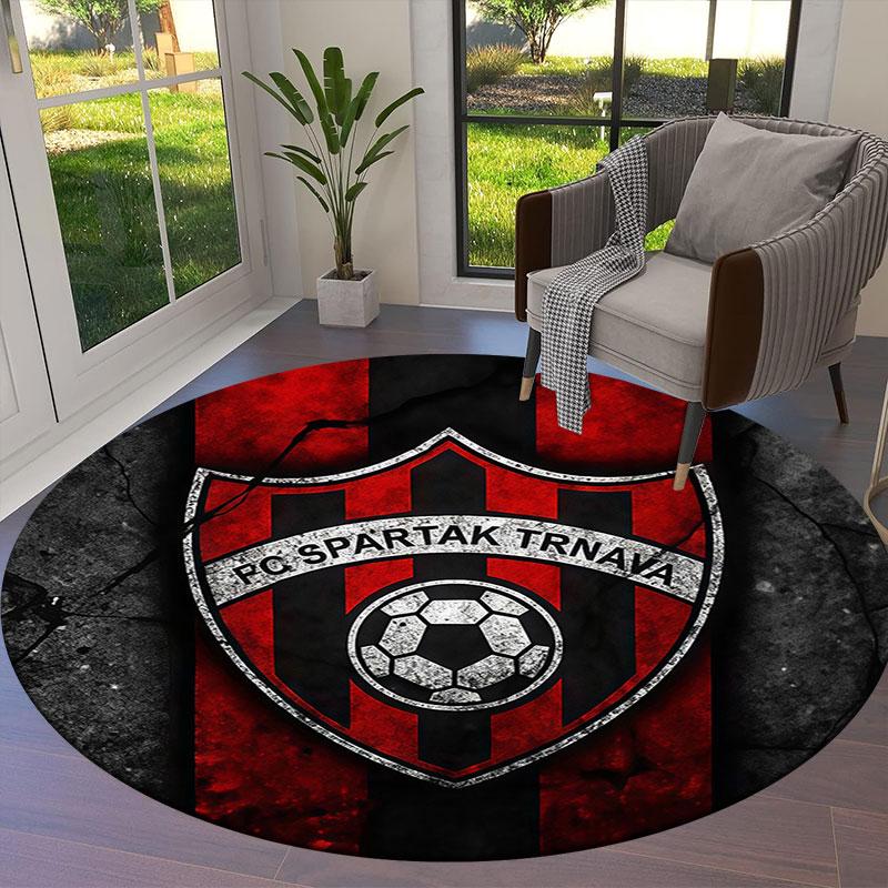FC Spartak Trnava Round Area Rug,Carpet Rug for Living Room Bedroom Sofa Playroom Decor,Non-slip Floor Mat