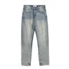 Spring and Autumn Zipper Slit Micro-Flared Jeans Men's Loose Straight American Retro High Street Niche