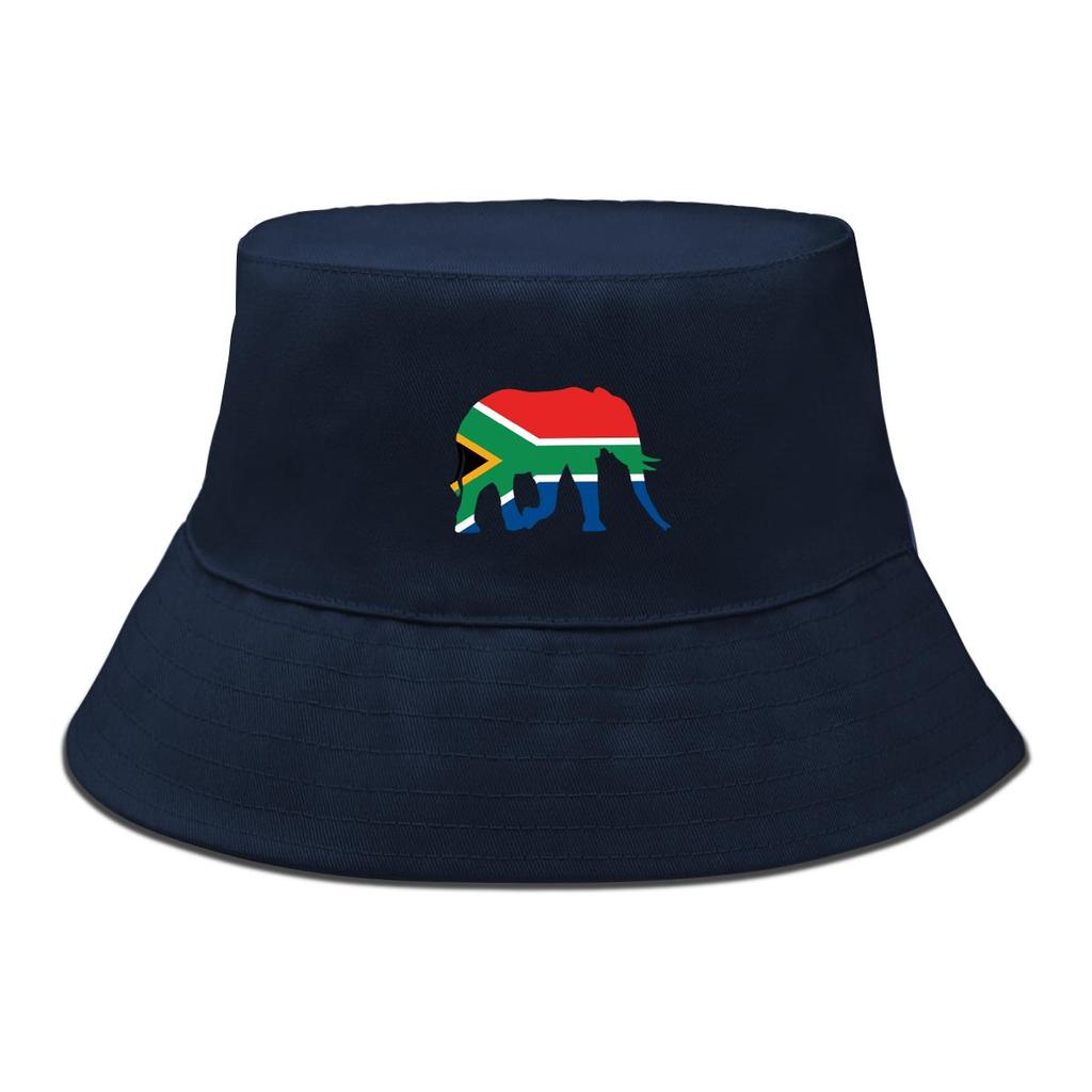 Elephant Flag of South Africa Print Bucket Hat , Patriotic Fisherman Cap Lightweight Fit Summer Fishing Hat