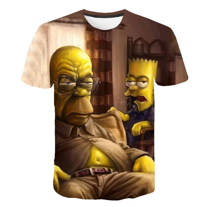 Summer Children's New Fashionable Digital Simpson Comfortable Loose Short Sleeve Printed T-shirt