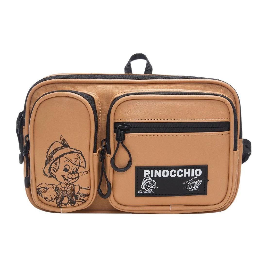 

Li Ning X Disney Collaboration Sports Lifestyle Casual Pinocchio Pattern Printed Zipper Nylon Shoulder Crossbody Bag Unisex bags Dark-Brown ABDS229-2 Dark Brown