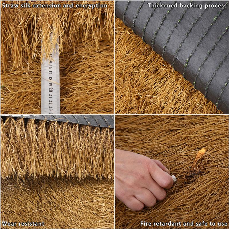 Thatched House Tiles Imitation DIY Roof Carpet Fake Straw Simulation Grass Decorative for Garden To Weave Duck Blind Lifelike