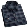 M-6XL Men's Pure Cotton Flannel Shirts Long Sleeve Single Pocket Casual Plaid Thick Soft Cozy Brushed Shirts Blouse Men Clothing
