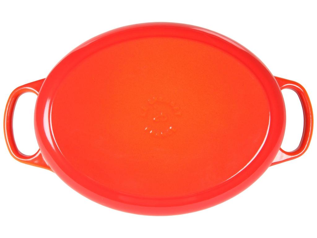 Le Creuset Cast Enamel Pot Signature Cocotte Oval 25 Cm Orange Gas IH Oven Compatible Japanese [Authorized Product]