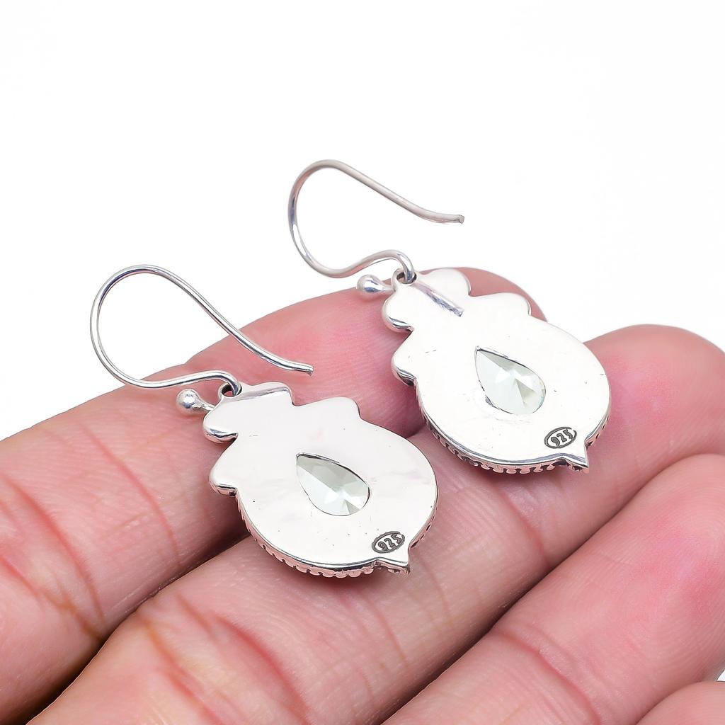 Aquamarine 925 Sterling Silver Earring V7421, Aqua Blue Earring, Pear Earring, Valentin's Day Gift, Gift For Her, Birthday Gift, Handmade Jewelry, Sil