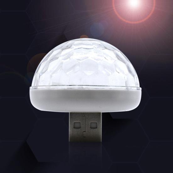 Mini USB LED hudební ovládání zvuku atmosféra noční světlo interiérová lampa do auta