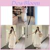 Elegant Summer Polyester Lace Midi Dress For Women With Waistcinching Design