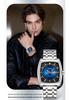 OFNS Men's Quartz Watch - Barrel-Shaped Steel, Silicone Strap, Waterproof, Luminous, Double Calendar, Trendy Casual Design