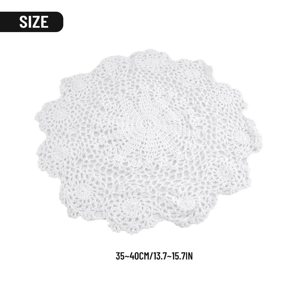 Tables Placemat Cotton Crochet Crochet Flower Handmade Home Home Decor Living Room Round 1PC Bedroom Brand New Fashion