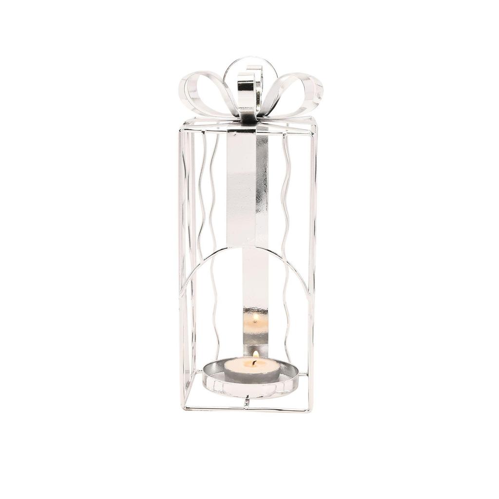 Metal Present Shaped Tealight Holder - 22cm