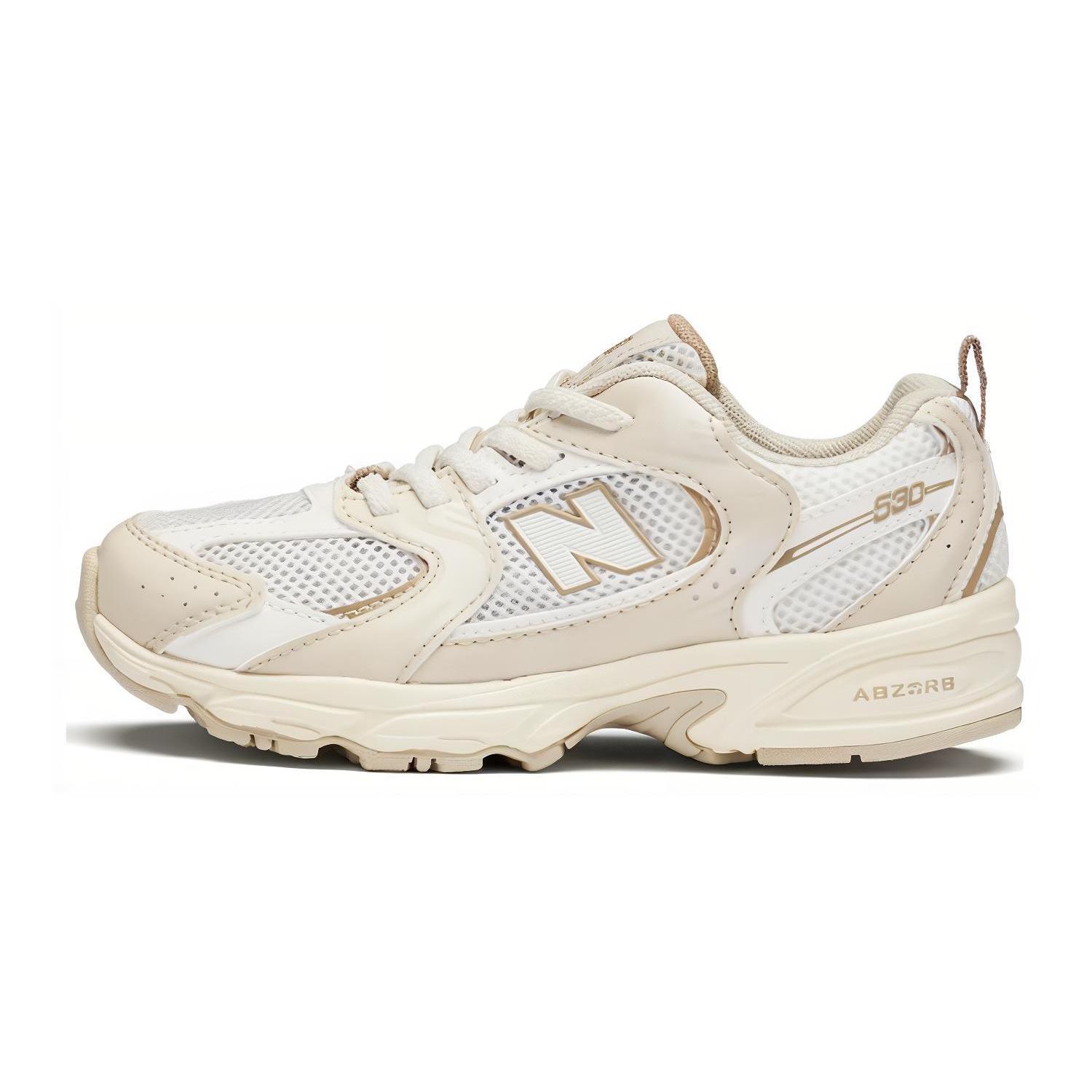 

New Balance Breathable Mesh Cushioning Low top Kids Running Shoes Ecru Kids PZ530AA 28.5