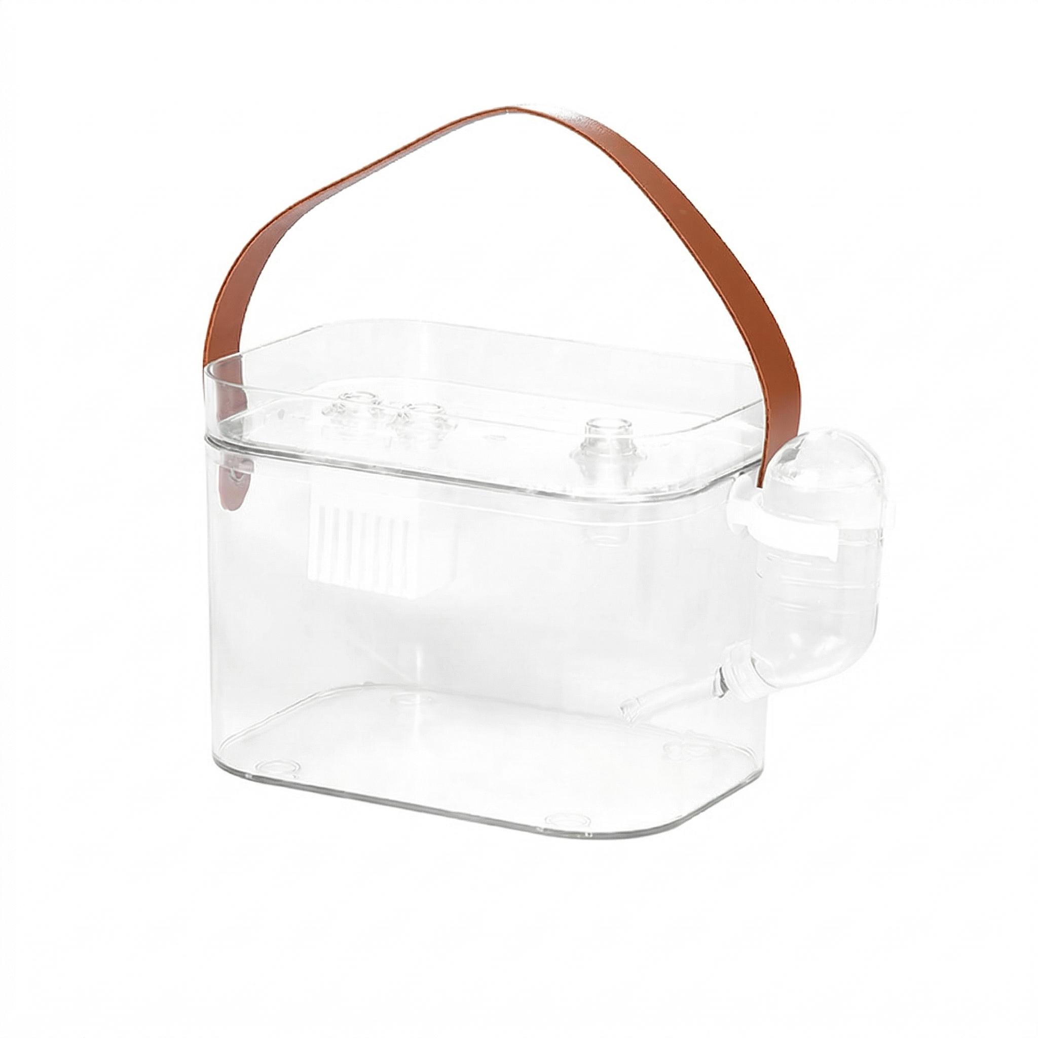 

1 PC Panoramic Transparent Hamster Carrier Breathable Small Animals Travel Cage with Water Bottle Ice Box for Pet Birds Hamster