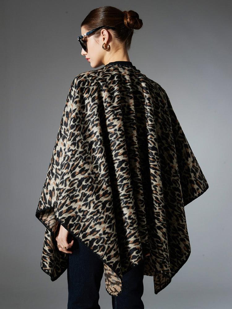 Autumn Winter Scarf Women Lady Layers Poncho Elegant Luxury Retro Leopard Print Shawl Scarve Capa Para Mujer Fashion Party New