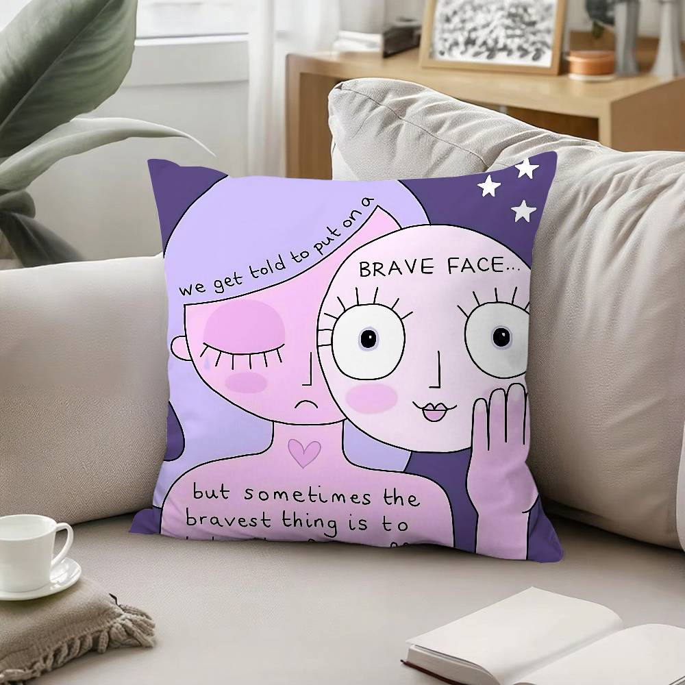 Autism Acceptanc Creative Slogan Pillow Case Cushion Cover Soft Throw Pillow Case For Car Sofa Pillowcase Polyester With Zipper